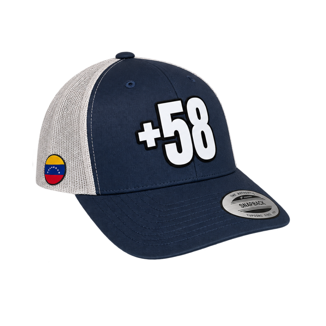 Gorra venezolana +58 con diseño premium Six60th