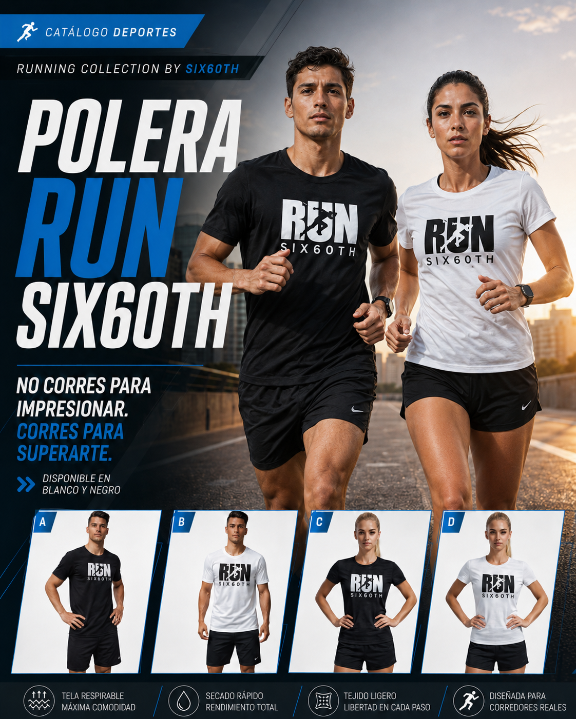 Polera Run Six60th | Camiseta Running Premium Unisex
