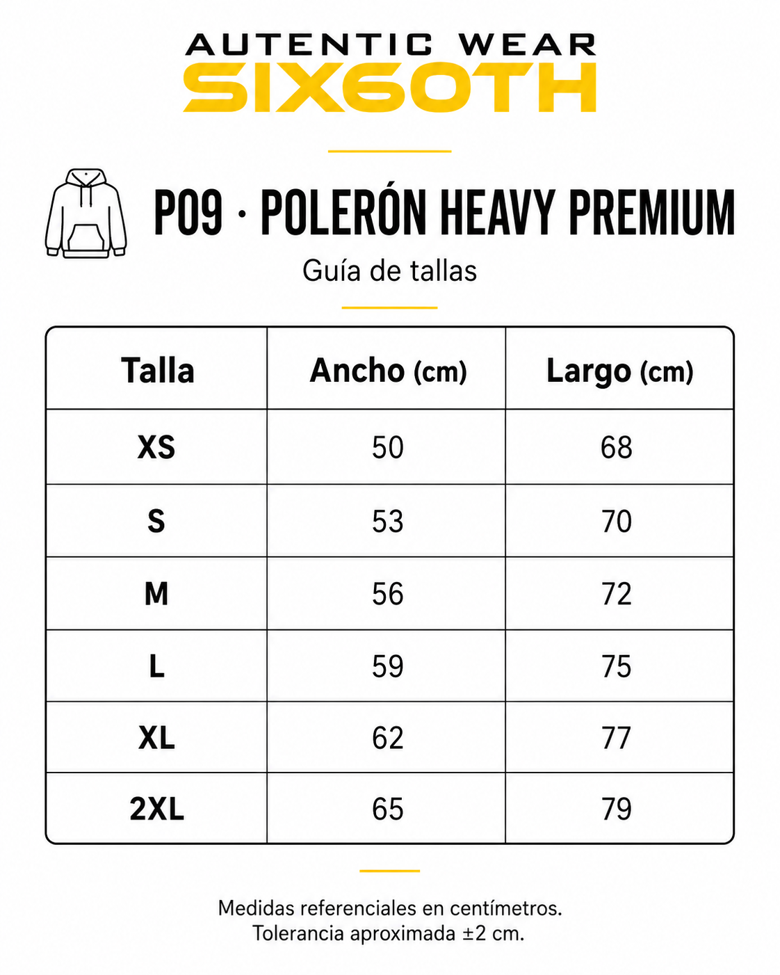P09 Polerón Heavy Premium Personalizado 340 g | Six60th