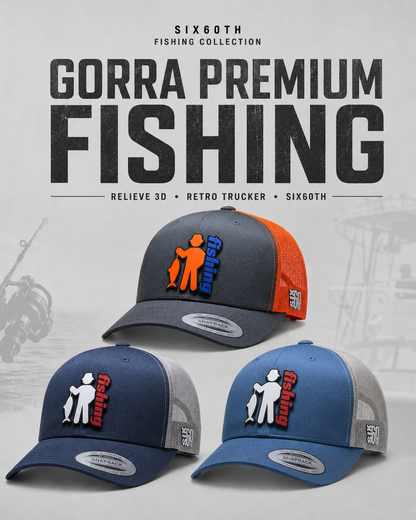Gorra Premium Fishing | Relieve 3D | YP Classics® Retro Trucker | Six60th