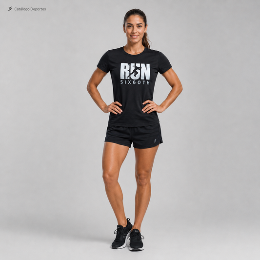 Polera Run Six60th | Camiseta Running Premium Mujer