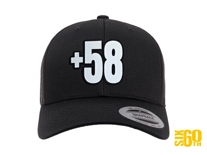 Gorra venezolana +58 con diseño premium Six60th