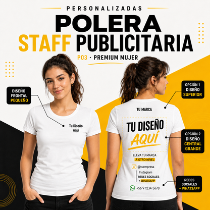 P03 Polera Premium Mujer Personalizada 155 g | Six60th