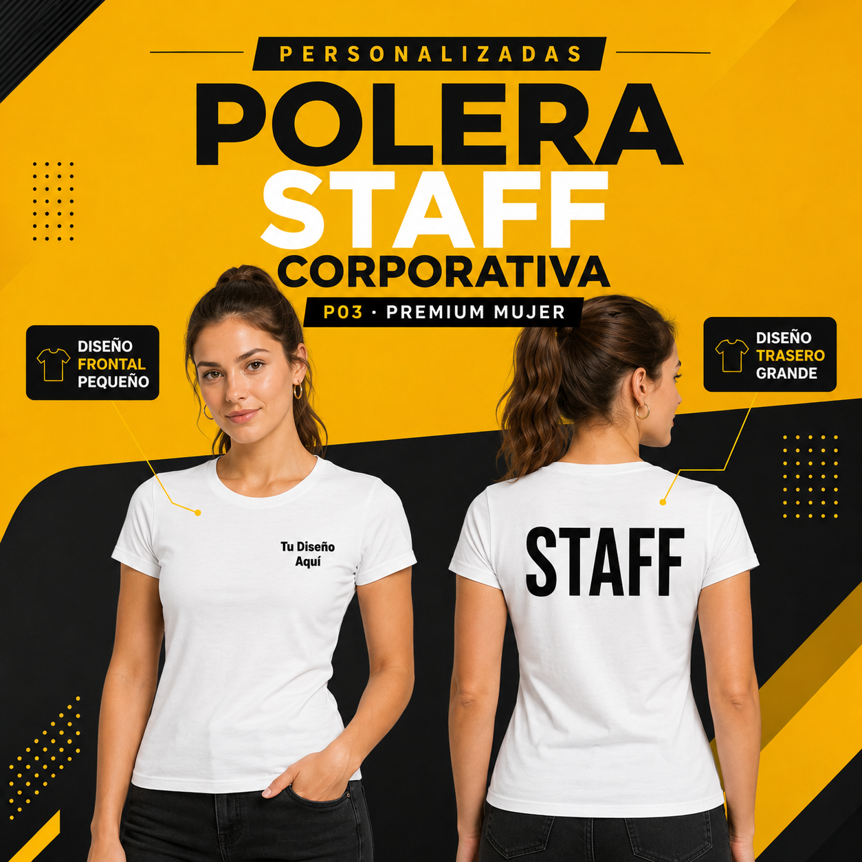 P03 Polera Premium Mujer Personalizada 155 g | Six60th