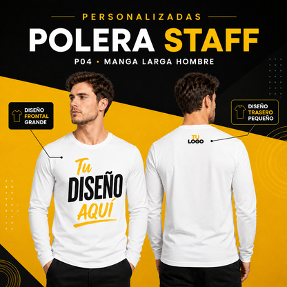 P04 Polera Manga Larga Hombre Personalizada 160 g | Six60th