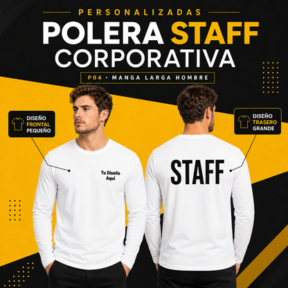 P04 Polera Manga Larga Hombre Personalizada 160 g | Six60th