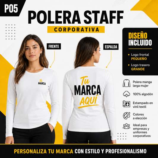 P05 Polera Manga Larga Mujer Personalizada 160 g | Six60th