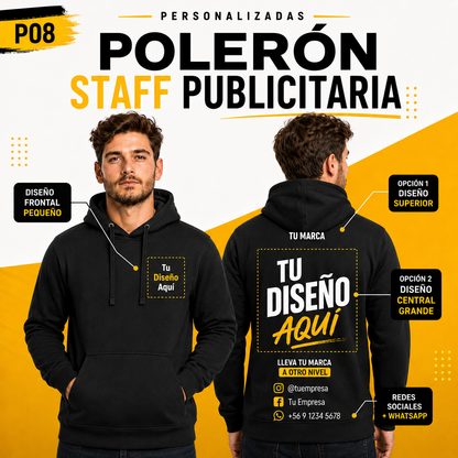 P08 Polerón con Capucha Personalizado 280 g | Six60th