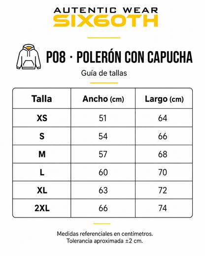 P08 Polerón con Capucha Personalizado 280 g | Six60th