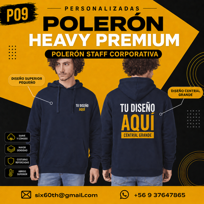 P09 Polerón Heavy Premium Personalizado 340 g | Six60th
