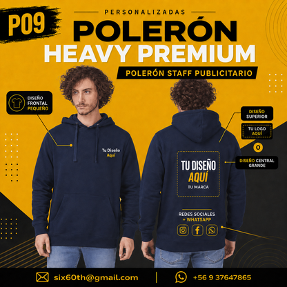 P09 Polerón Heavy Premium Personalizado 340 g | Six60th