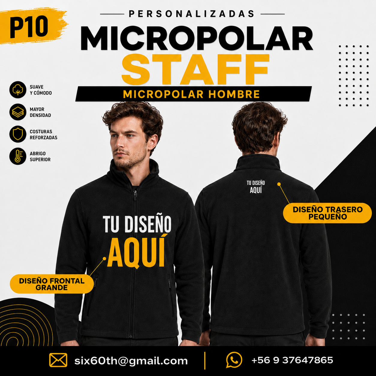 P10 Micropolar Hombre Personalizado 155 g | Six60th