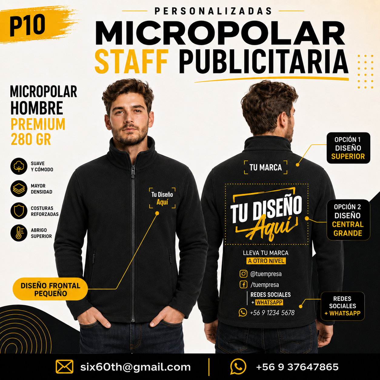 P10 Micropolar Hombre Personalizado 155 g | Six60th