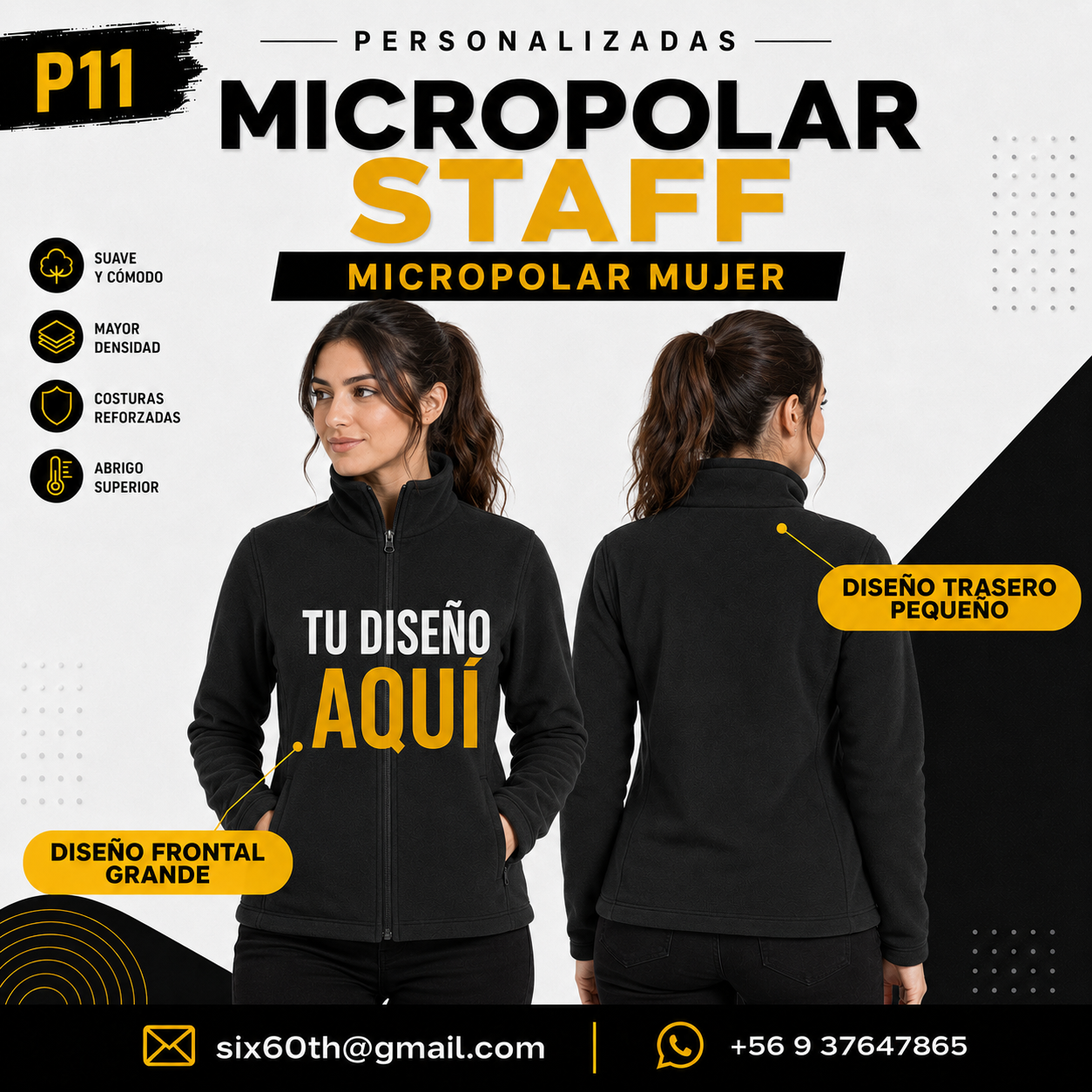 P11 Micropolar Mujer Personalizado 155 g | Six60th