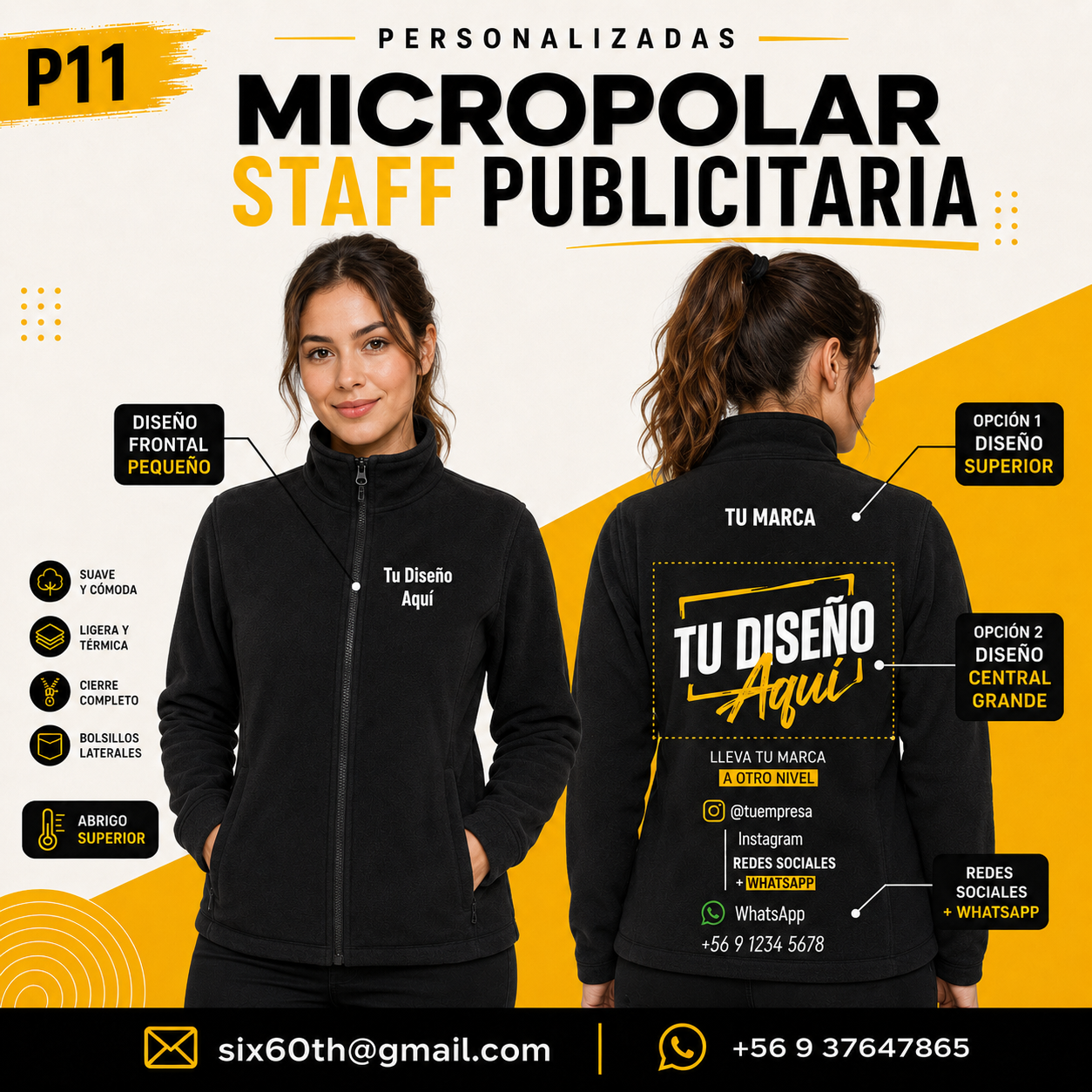 P11 Micropolar Mujer Personalizado 155 g | Six60th