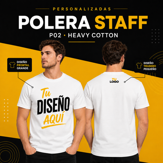 P02 Polera Heavy Cotton Personalizada 195 g | Six60th